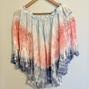 Surf Gypsy Patriotic Spring Off the Shoulder Beach  Cover Up